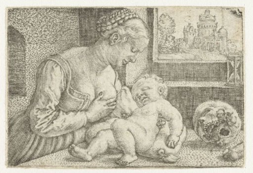 Madonna and Child at the Breast with a Skull