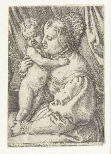 Madonna Sitting with Child Standing on Her Lap