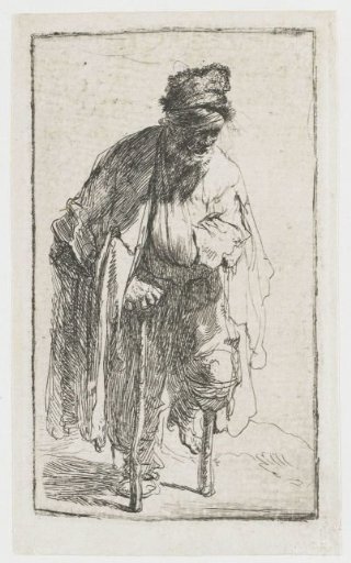 Beggar with a wooden leg