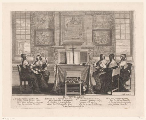 The Five Wise Virgins Amusing Themselves with Pious Activities