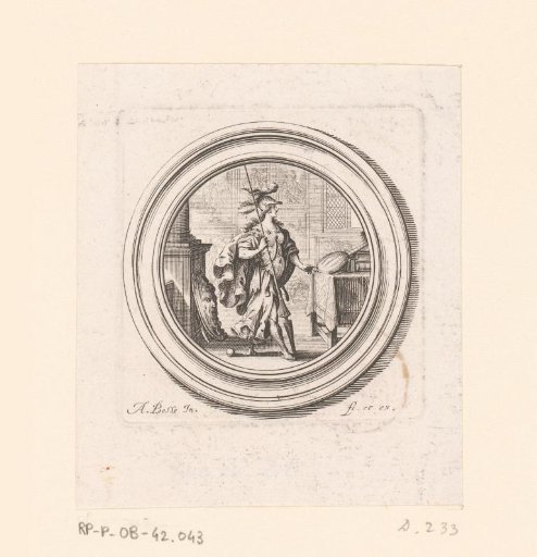 Pallas Athena Beside a Table in an Interior