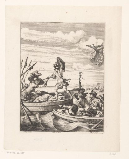 Melinte fights against Eurymedon, captain of the pirates