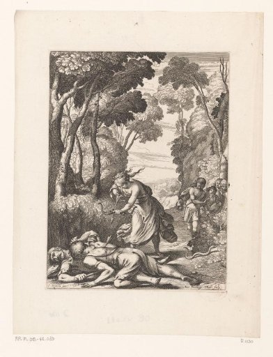 Ariane kills a Scythian with arrow and bow