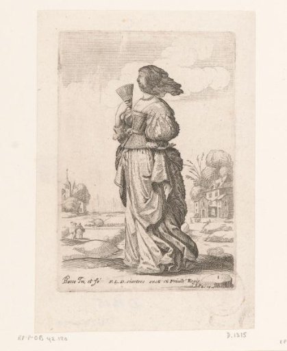 French noblewoman with a veil, dressed in the fashion of ca. 1630