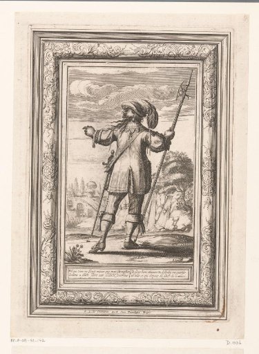 Halberdier, seen from the back, dressed in the fashion of ca. 1630