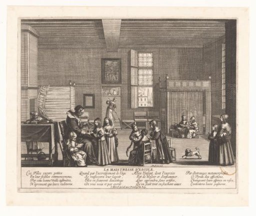 Schoolmistress in a classroom