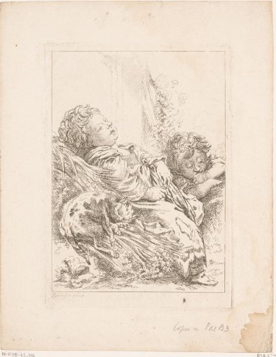 Sleeping toddlers with cat