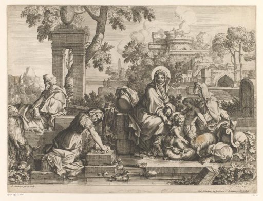 Holy Family at the Laundry with Elizabeth and John the Baptist