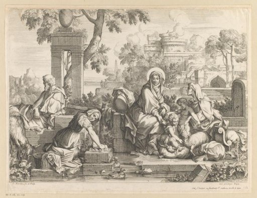 Holy Family at the Laundry with Elizabeth and John the Baptist