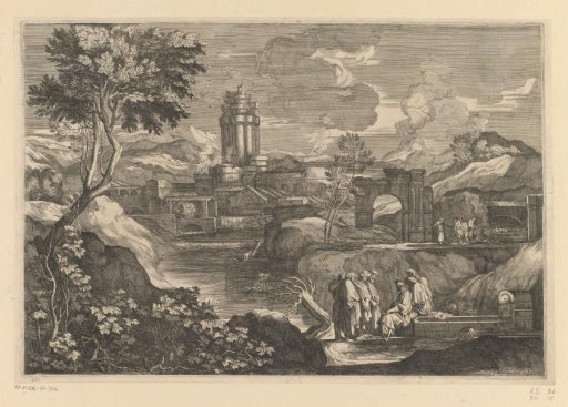 Landscape with buildings and Joseph with his retinue