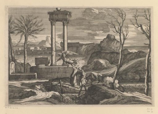 Landscape with the Flight into Egypt led by an angel