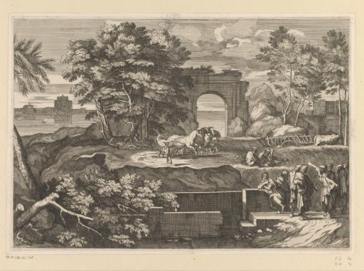 Landscape with a riding school and Christ with his disciples