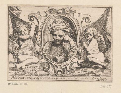 Self-Portrait of Pierre Brebiette in a Frame Held Up by Putti