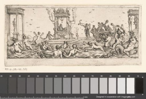Crowned Neptune with nereids and tritons