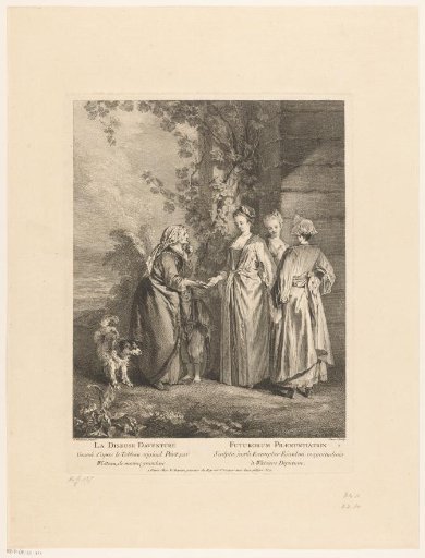 Fortune-teller reading the hand of a young woman