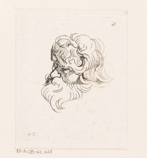Head of a man with a beard