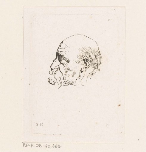Head of a man with a moustache