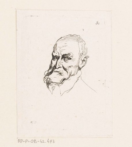 Head of a man with a beard