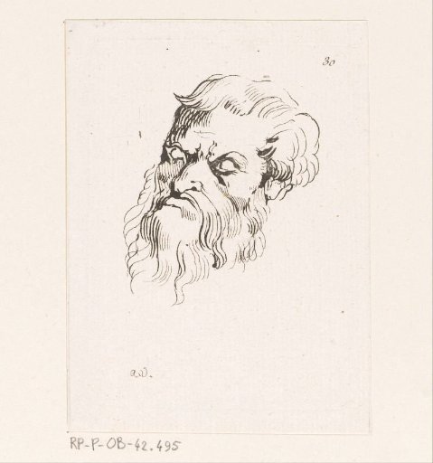 Head of a man with a beard