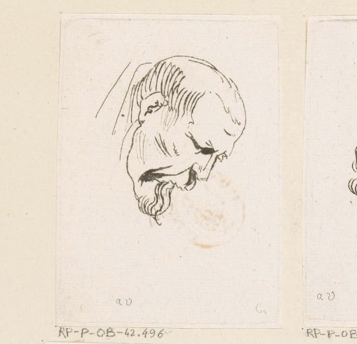 Head of a man looking downwards