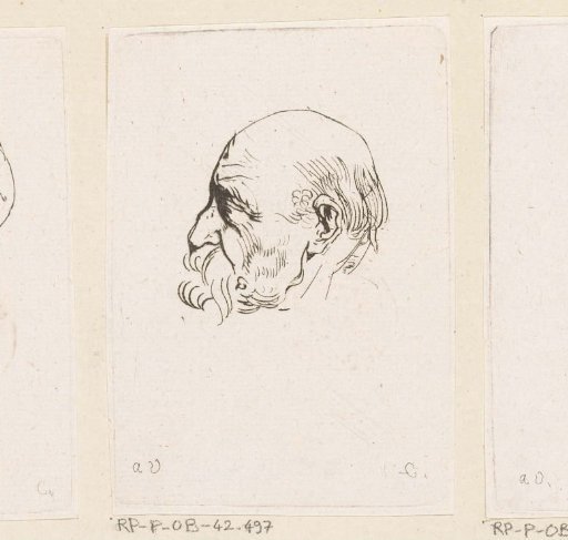 Head of a man with a moustache