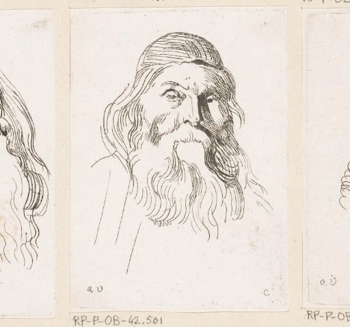 Head of an old man with a beard and a cap
