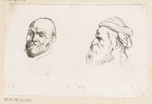 Two Heads of Bearded Men