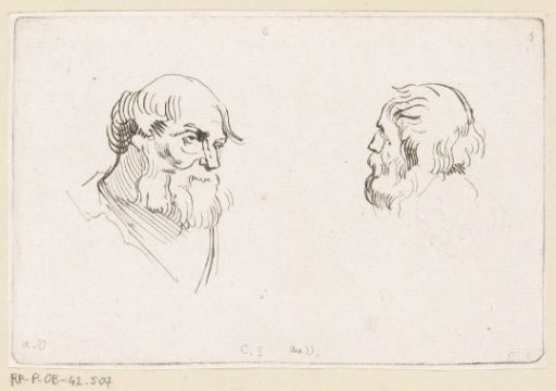 Two Heads of Bearded Men