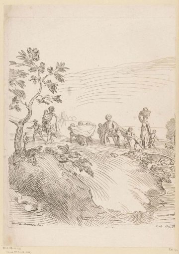 Procession in a Landscape with a Bridge (Left Part)
