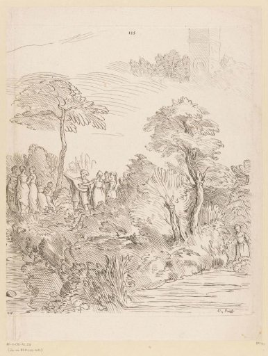 Procession in a Landscape with a Bridge (Right Part)