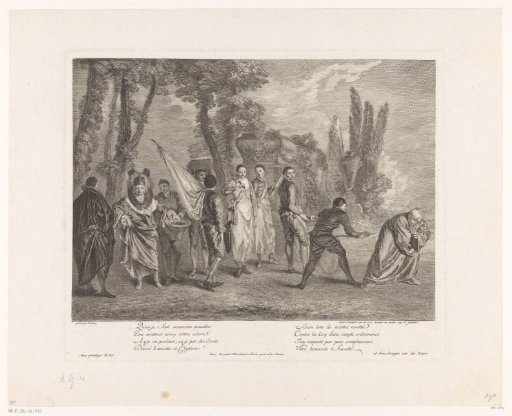 Sick man trying to escape from a group of doctors