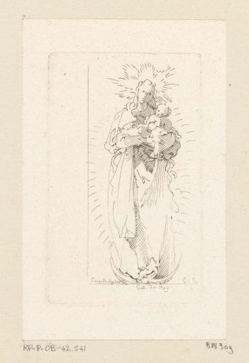 Standing Mary with the Christ Child on a crescent moon