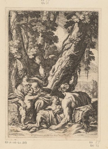 Faun with His Wife and Children Under a Tree