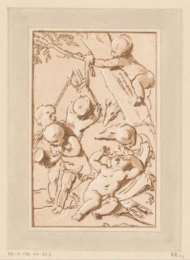 Cupids resting after the hunt