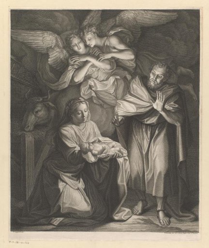 Adoration of the Christ Child by Mary, Joseph and the Angels