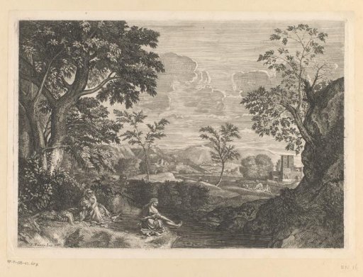 Landscape with two women, one of whom is washing her feet