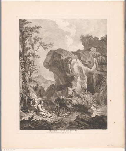 Rocky landscape with three hermits