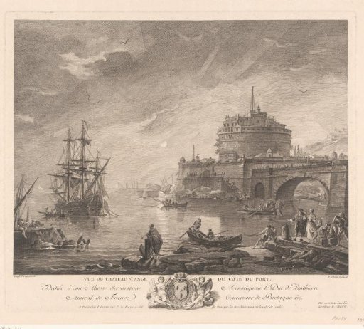 View of the Castel Sant'Angelo in Rome from the harbour