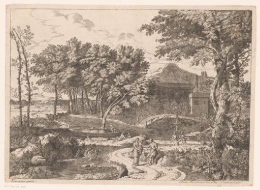 River landscape with figures