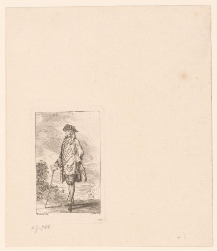 Walker with hat and walking stick