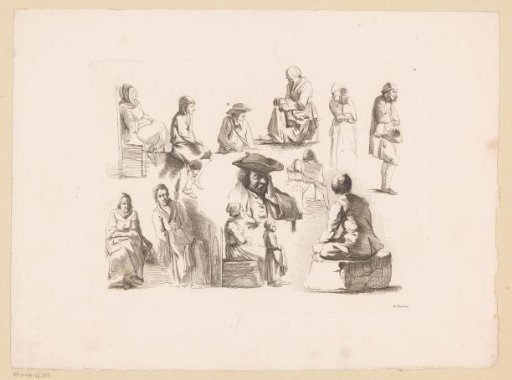 Composition with thirteen figures