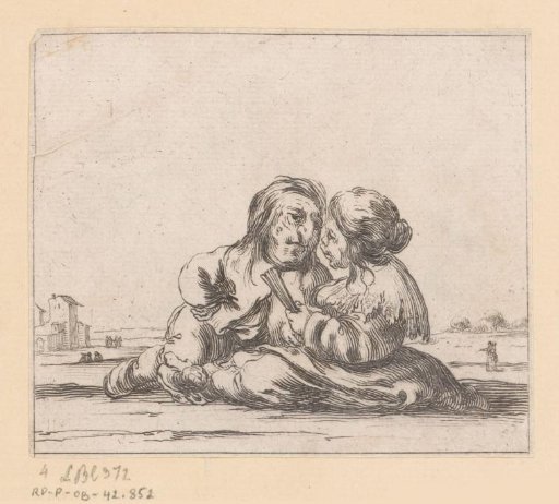 Caricature of a resting couple