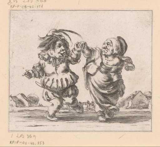 Caricature of a dancing couple