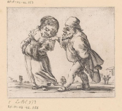 Caricature of a loving couple