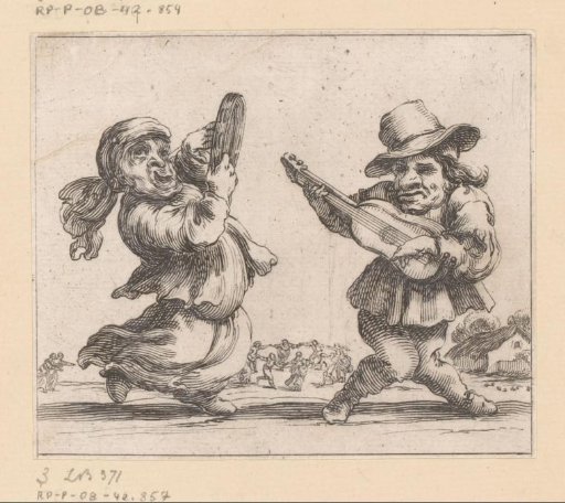 Caricature of men playing music
