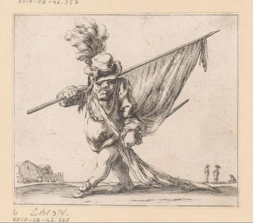 Caricature of a standard-bearer