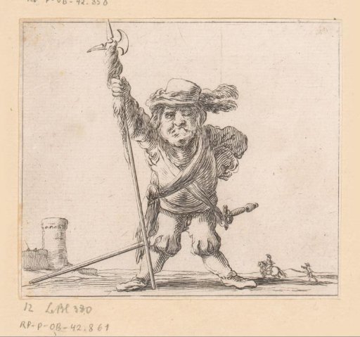 Caricature of a halberdier