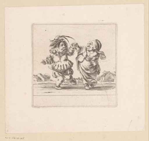 Caricature of a dancing couple