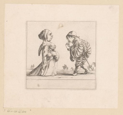 Caricature of a man and a woman