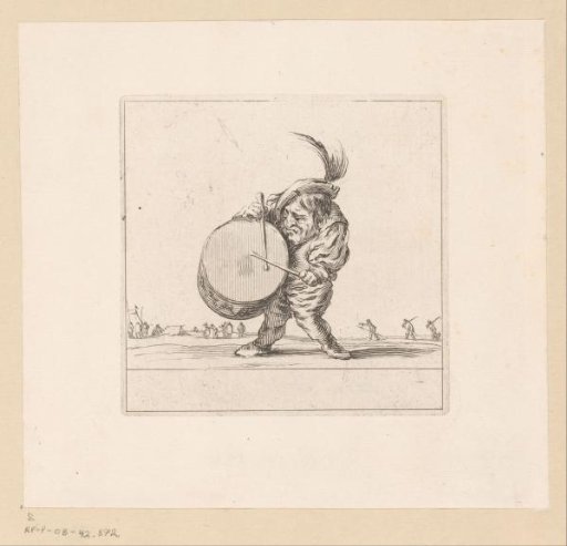 Caricature of a man playing the drum
